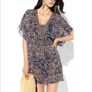 Badgely Mischka lizard print sheer tunic Size Small